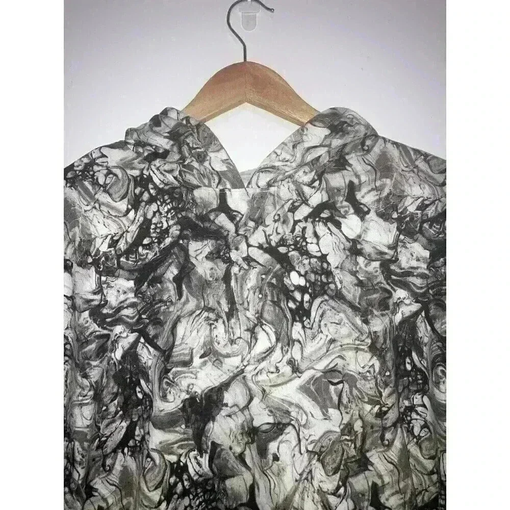 NEW Zella Girls Marbel Print hoodie Long Sleeve Sweatshirt Size XL 14-16